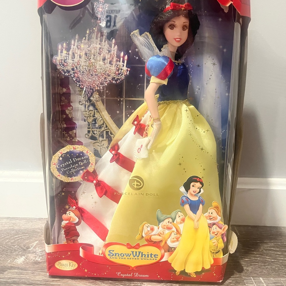 Snow White Porcelain Doll with Yellow Dress